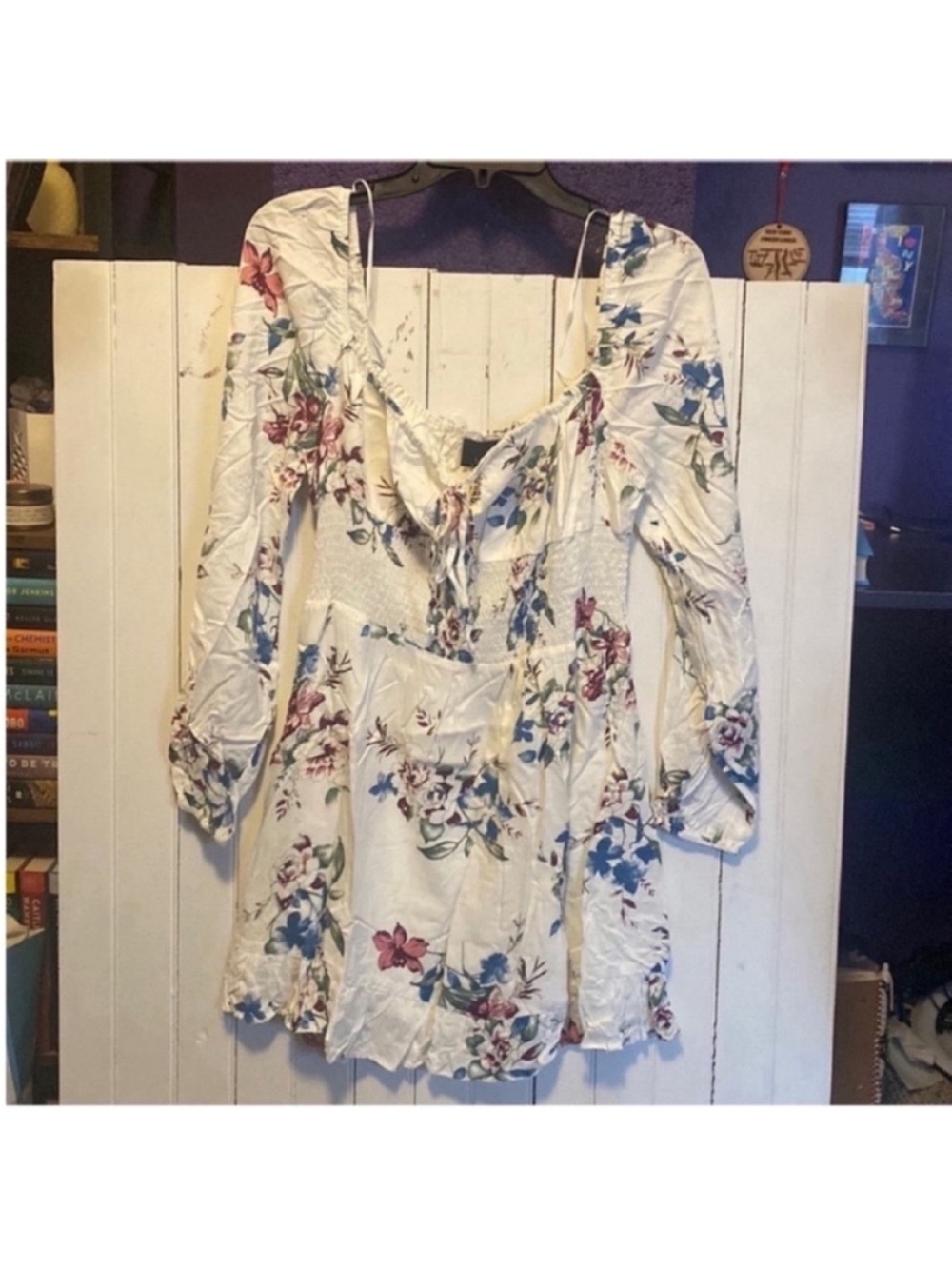 Lumiere Urban Outfitters Mini Dress White Floral Size M